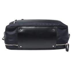 Tod's Blue/Black Nylon And Leather Zip Convertible Briefcase/Backpack