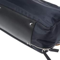 Tod's Blue/Black Nylon And Leather Zip Convertible Briefcase/Backpack