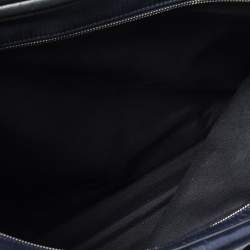 Tod's Blue/Black Nylon And Leather Zip Convertible Briefcase/Backpack