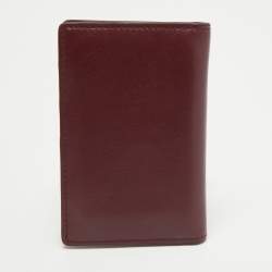 Tod's Burgundy Leather Business Card Holder