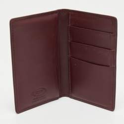 Tod's Burgundy Leather Business Card Holder
