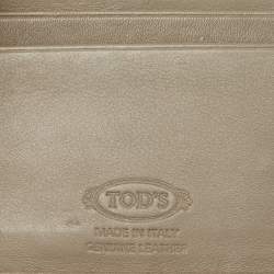 Tod's Olive Green Leather Bifold Wallet