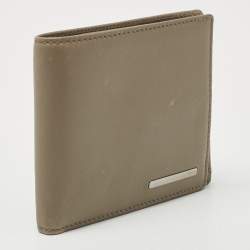 Tod's Olive Green Leather Bifold Wallet