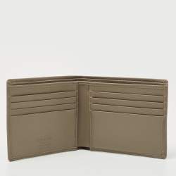 Tod's Olive Green Leather Bifold Wallet