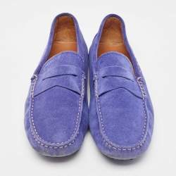 Tod's Cobalt Blue Suede Penny Loafers Size 41.5