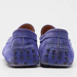 Tod's Cobalt Blue Suede Penny Loafers Size 41.5