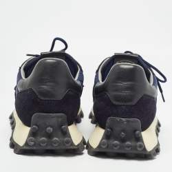 Pre Owned Tod's Navy Blue Canvas and Suede 1T Running Sneakers Size 44.5