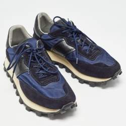 Pre Owned Tod's Navy Blue Canvas and Suede 1T Running Sneakers Size 44.5