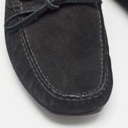 Pre Owned Tod's Black Suede Slip On Loafers Size 39.5