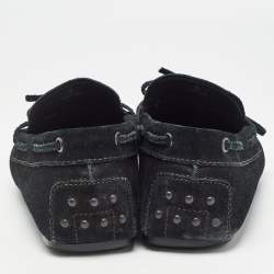 Pre Owned Tod's Black Suede Slip On Loafers Size 39.5