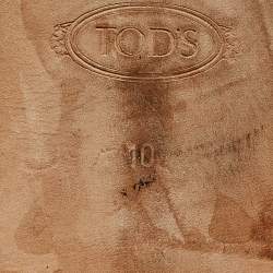 Pre Owned Tod's Pink Suede Penny Loafers Size 44.5