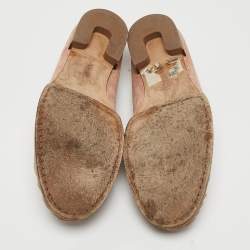 Pre Owned Tod's Pink Suede Penny Loafers Size 44.5