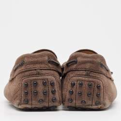 مملوكة مسبقًا Tod's Brown Nubuck Leather Gommino Driving Loafers  Size 42