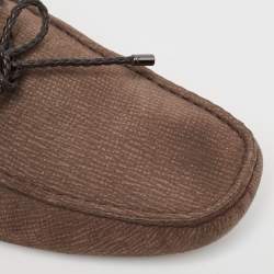 مملوكة مسبقًا Tod's Brown Nubuck Leather Gommino Driving Loafers  Size 42