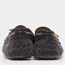 Pre Owned Tod's Dark Grey Nubuck Leather Gommino Loafers  Size 42.5