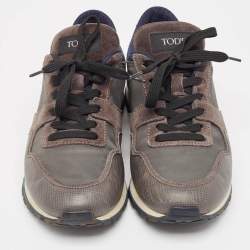 Tod's Two Tone Neoprene and Suede Low Top Sneakers  Size 40