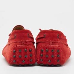 Tod's Red Suede Gommino Driving Loafers Size 42