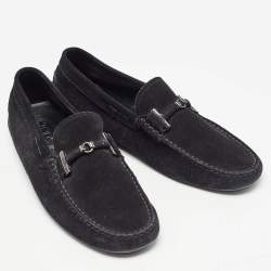 Tod's Black Suede Slip On Loafers Size 42