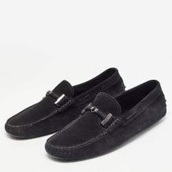 Tod's Black Suede Slip On Loafers Size 42