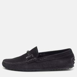 Tod's Black Suede Slip On Loafers Size 42