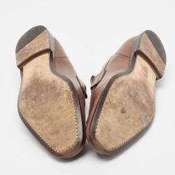 Pre Owned Tods Brown Leather Tassel Slip On Loafers Size 44.5