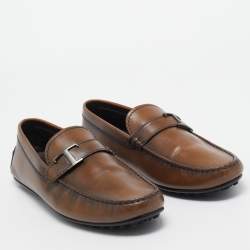 Tod's Brown Leather Slip On Loafers Size 41.5