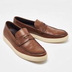 Tod's Brown Leather Slip On Loafers Size 41.5