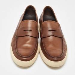 Tod's Brown Leather Slip On Loafers Size 41.5