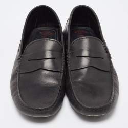 Tod's For Ferrari Black Leather Slip On Loafers Size 41