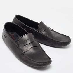 Tod's For Ferrari Black Leather Slip On Loafers Size 41