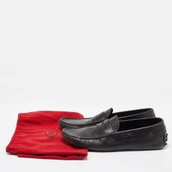 Tod's For Ferrari Black Leather Slip On Loafers Size 41