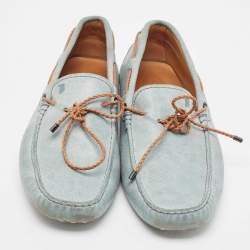 Pre Owned حذاء لوفرز تودز جلد سويدي رمادي بفيونكة سليب أون مقاس 43