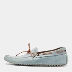 Pre Owned حذاء لوفرز تودز جلد سويدي رمادي بفيونكة سليب أون مقاس 43