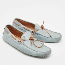 Pre Owned حذاء لوفرز تودز جلد سويدي رمادي بفيونكة سليب أون مقاس 43