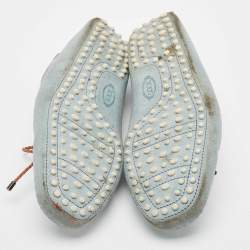 Pre Owned حذاء لوفرز تودز جلد سويدي رمادي بفيونكة سليب أون مقاس 43