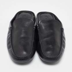 Tod's Black Leather Loafer Mules Size 41