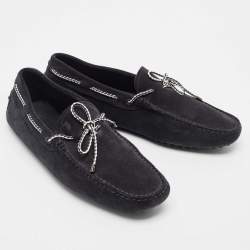 Tod's Black Suede Driver Loafers Size 39.5