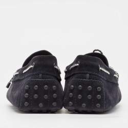 Tod's Black Suede Driver Loafers Size 39.5