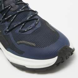 Tod's No Code Blue Leather and Mesh Low Top Sneakers 42