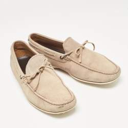 Tod's Beige Suede Bow Loafers Size 42