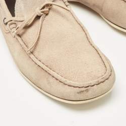 Tod's Beige Suede Bow Loafers Size 42