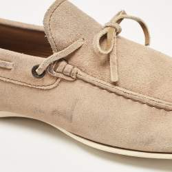 Tod's Beige Suede Bow Loafers Size 42