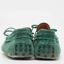 Tod's Green Suede Bow Loafers Size 42