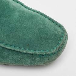Tod's Green Suede Bow Loafers Size 42