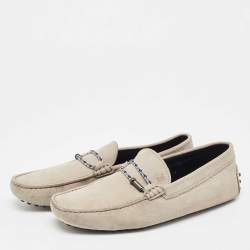 Tod's Grey Nubuck Leather Slip On Loafers Size 42