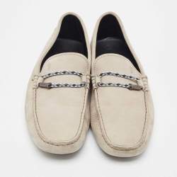 Tod's Grey Nubuck Leather Slip On Loafers Size 42