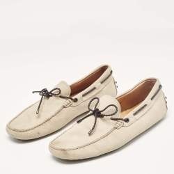 Tod's Beige Nubuck Leather Gommino Loafers Size 42