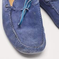 Tod's Blue Suede Bow Loafers Size 43