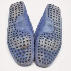 Tod's Blue Suede Bow Loafers Size 43