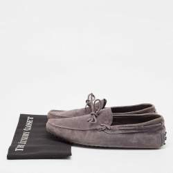 Tod's Grey Suede Gommino Loafers Size 44